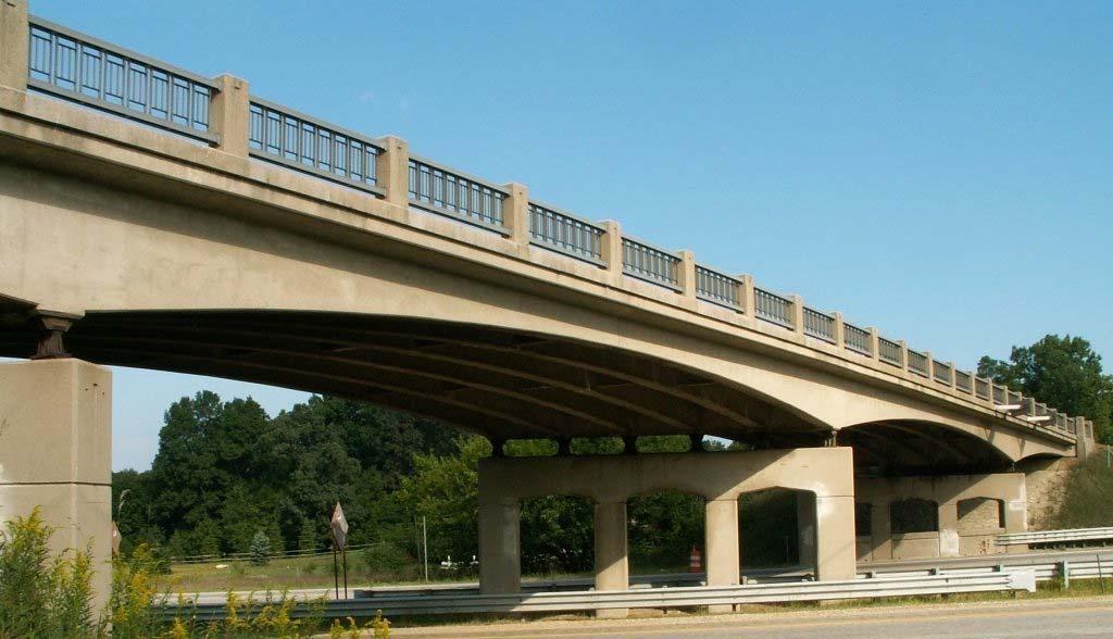 T-Beam Bridges Curved T-Beam Overpasses Michigan built a number of t-beam bridges in