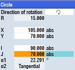The following example shows two initially only partially defined circular arcs.