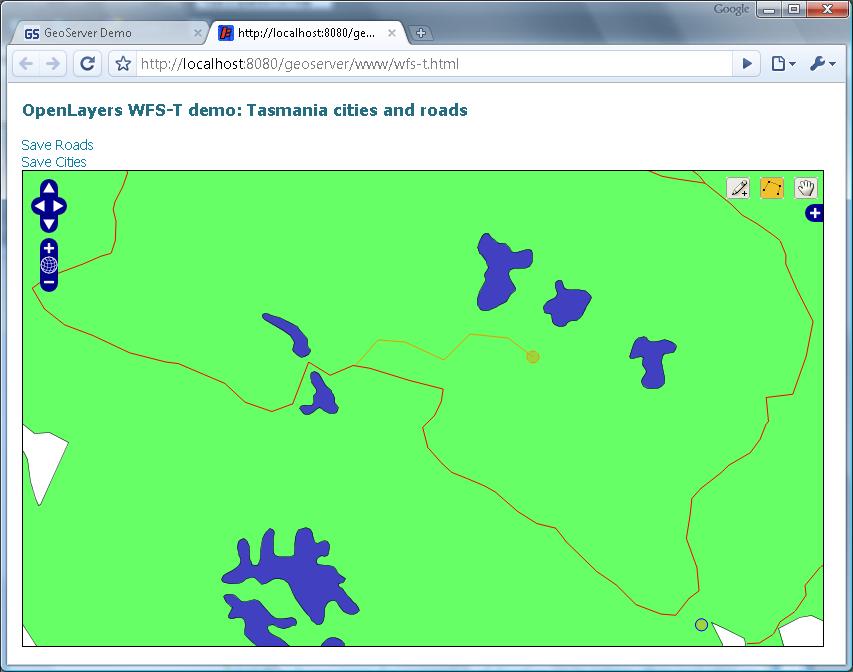4. You can use the point and line tools to draw additional roads and cities onto