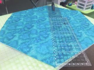 Pin in place. 10. Attach Dual Feed foot AD. 11. Select Sewing Applications > Quilting> Straight Stitch.