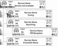 80 Aparatul radio (DAB-DAB dezactivat/dab-fm activat) Reglarea manuală a unui post radio Reglarea manuală a unui post DAB (DAB-DAB activat/dab-fm
