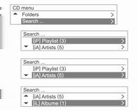 Sistemele audio 99 Dacă lista de redare [ip] nu conţine fişiere muzicale, va fi afişată prima melodie pentru fiecare artist [ia].