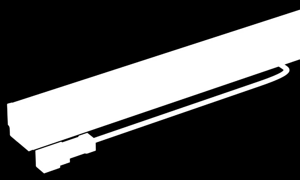 luminaire with minimal foot-print Cross section Length Power Luminous flu Efficacy Beam