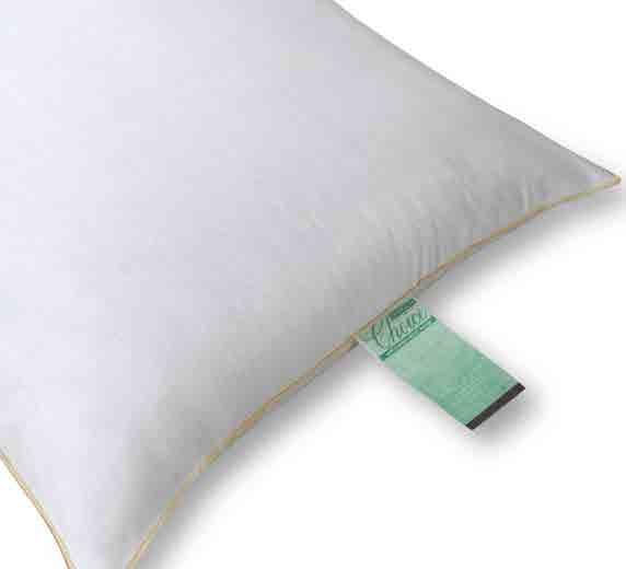 Green Choice Pillow Hollow siliconized fiberfill for maximum long-term sleep comfort Ticking: Poly/Cotton Edges