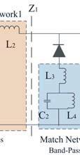 (a) Layout and (b) equivalent circuit of the proposed rectifier.