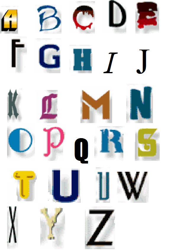 HK-36- Letter Fonts Research and draw a different font for each letter of the alphabet.