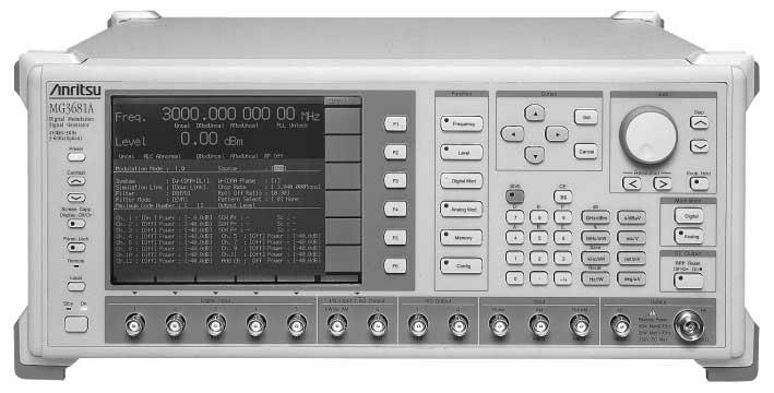 DIGITAL MODULATION SIGNAL GENERATOR MG3681A 250 khz to 3 GHz GPIB For Evaluating Next Generation Digital Mobile Communications Systems The MG3681A uses a wideband vector modulator to output the