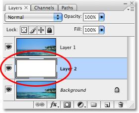 To add a new layer below the currently selected layer, hold down your Ctrl (Win) / Command (Mac) key and click on the New Layer icon at the bottom of the Layers palette.