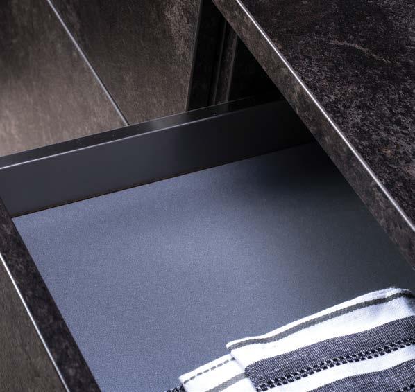 Material Reproductions Metallics Metallic colours have been popular for doors, drawer fronts and insides for some time.