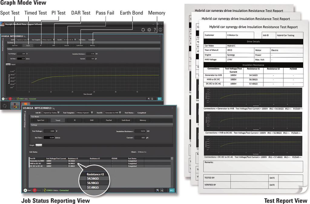 Keysight Insulation Tester Application (ios/android) 2 Eliminate the conventional data entering process and get error-free automated test reports generated in a tabulated or graphical form