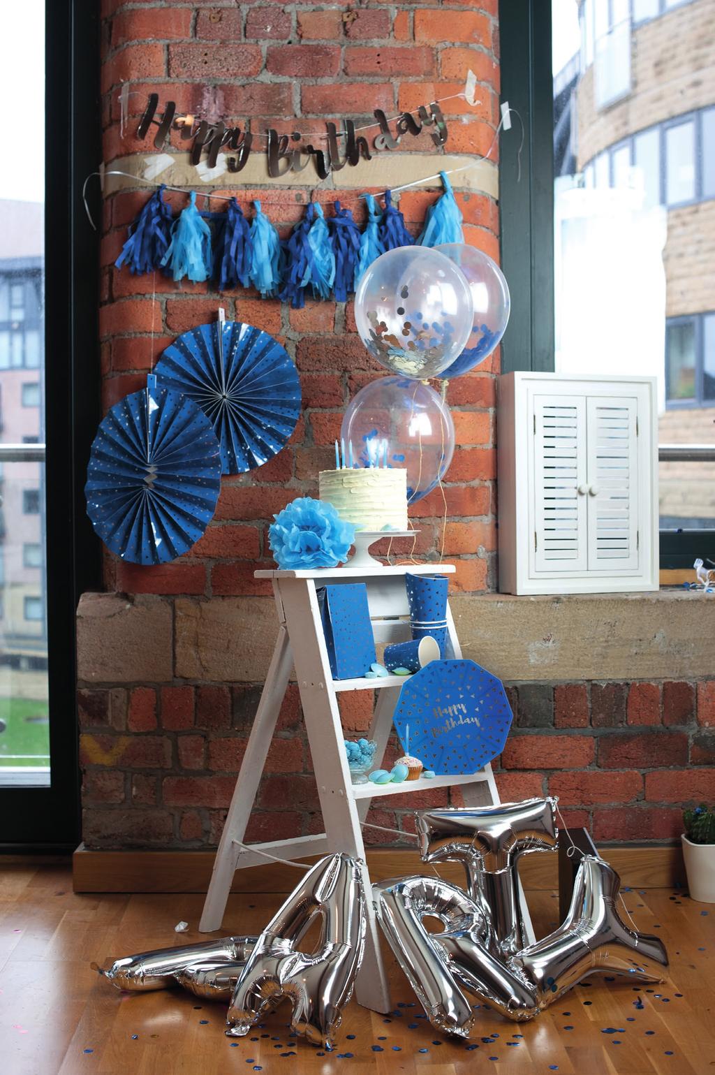 FILLED WITH STYLISH blue FOIL CONFETTI BLUE CONFETTI BALLOONS OTW056 RRP 2.
