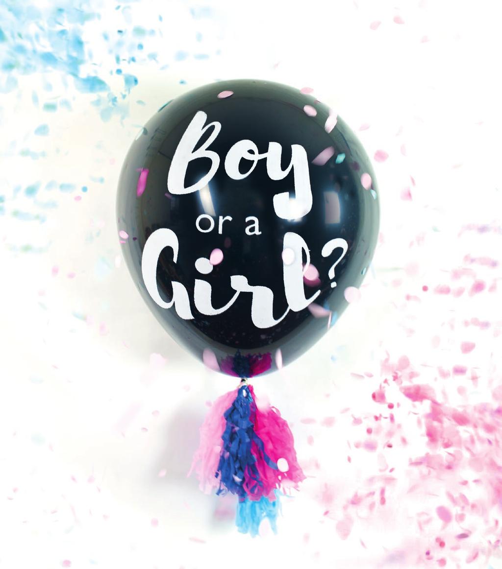 see p22 and 27 GENDER REVEAL CONFETTI BALLOON AMZ001 RRP 4.