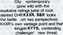R &R looks t the bttle from two perspectives - KXXR's own vntge point nd tht of AOR kingpin KYYS, contending with the chllenger's new thret. Pge 36, 44 WHO'S BUYING CASSETTES?