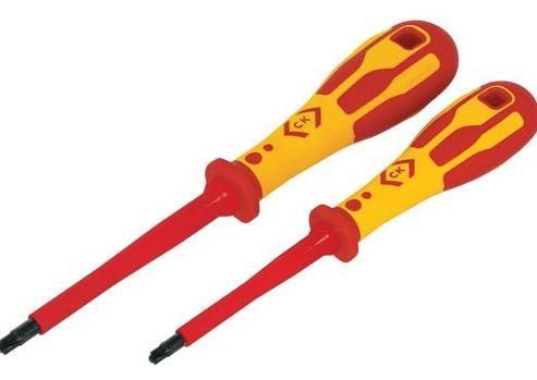 T49146 Insulated Terminal Screwdriver Set Part Number:: 423-550 For terminal screws with slotted/ recessed heads VDE and AC 1000V approved Product Description Specifications: Blade Length: 80, 100 mm