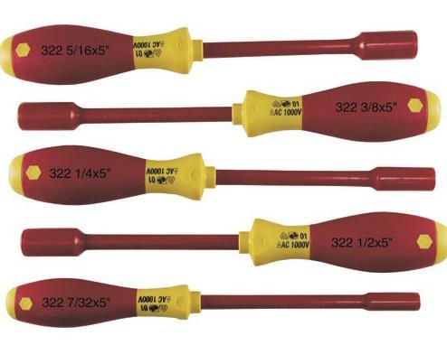 32292 Insulated Nutdriver Set, 5 pc Part Number:: 417-724 Product Description Manufactured in accordance with IEC900, ASTM-1505-94, VDE, and DIN 7437.