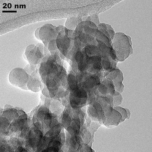 Fig. S5 Transmission electron microscopic image of soda-lime glass doped with cobalt. References 1 L. Madler, W.J. Stark, and S.E. Pratsinis, J. Mater Res., 2003, 18, 115-20. 2 R.N. Grass and W.J. Stark, Chem.