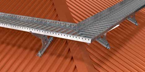 The gangway is also approved for securing a lifeline, which makes the ridge rail superfluous in sections where the gangway