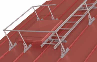 GUARDRAIL ON ROOF A 500 mm high rail that is used to protect against putting your foot through roof hatches,