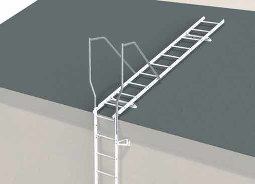 The handrail can also be used with an external sleeve for removability, which is useful when the ladder is installed below a hatch.