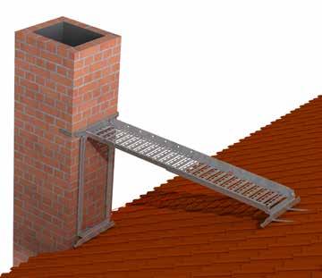 CHIMNEY PLATFORM Weland's chimney platform is supplied complete with gangway and support legs. The platform can be adjusted for different roof gradients and chimney heights.