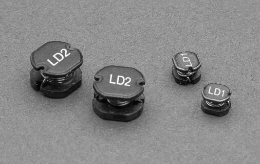 LD Series Metalized Drum Core Power Inductor Description Metalized drum core design utilizes board space Current Range from 4.46 to.5 mps Inductance range from.