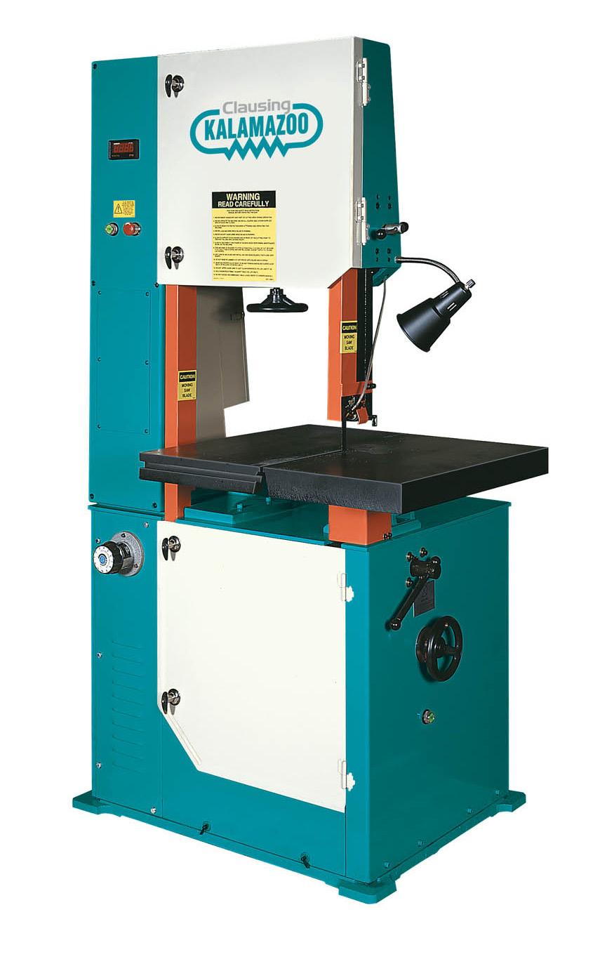 VERTICAL BANDSAW CLAUSING KALAMAZOO 12 X 20 VERTICAL BANDSAWS Features 230 or 460 volt 3 phase 60 hertz electrics Magnetic starter with 110v control circuit and overload protection 3 hp (2.