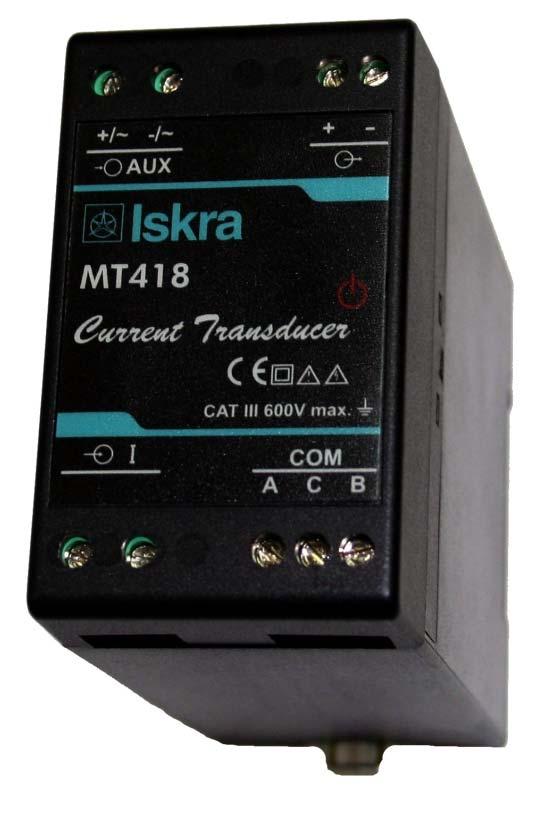 Programmable AC Current Transducer MT418 RMS AC current measurements Current auto range measurements up to 12 A Frequency measurement range 16 400 Hz AC or universal wide auiliary power supply range