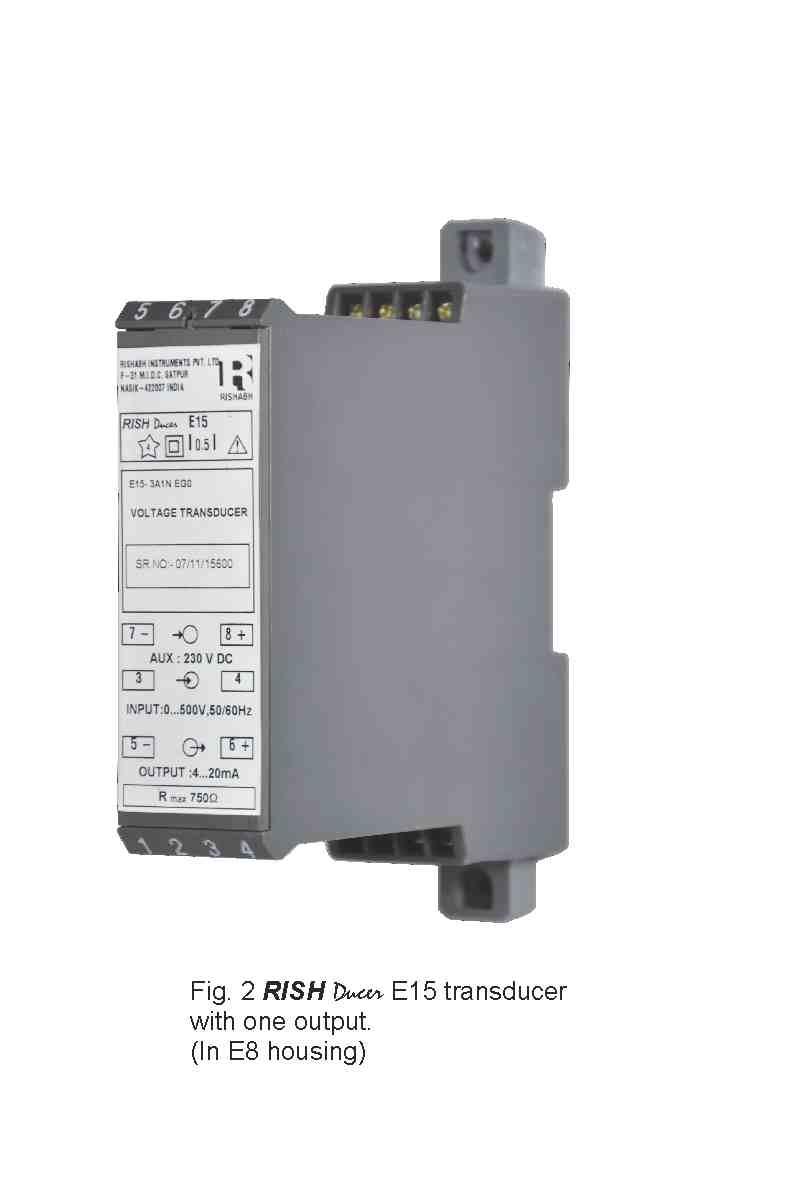 RISH Ducer E15 - With One or Two Output C current or C voltage with different characteristics Data Sheet Transducer for C Current and C voltage Fig.