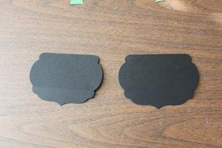 pieces. Use your Paper Cutter to cut off the section above the rounded edges on both labels.