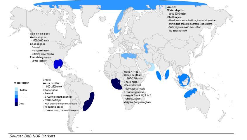 Major deepwater regions all have challenges Trend