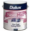 coat Use on white ceilings that require repainting Dulux Once Ceiling White