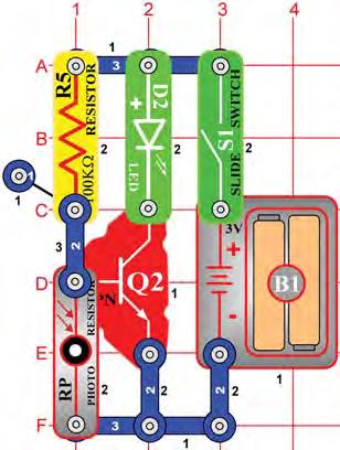 Turning on the press switch places the 1KΩ resistor (R2) in parallel with it to decrease the total circuit resistance.