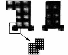The opaque features have a large number of transparent pixels inside as shown in Fig. 5a [9].
