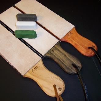 Leather Strop: Used with some form of abrasive paste.