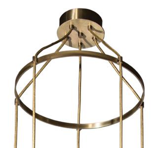 Comes with 3' of cord, or specify length cord is field adjustable 60 watt max candelabra-based socket Trumpet Bar Chandelier Shown: Trumpets in half Wrap