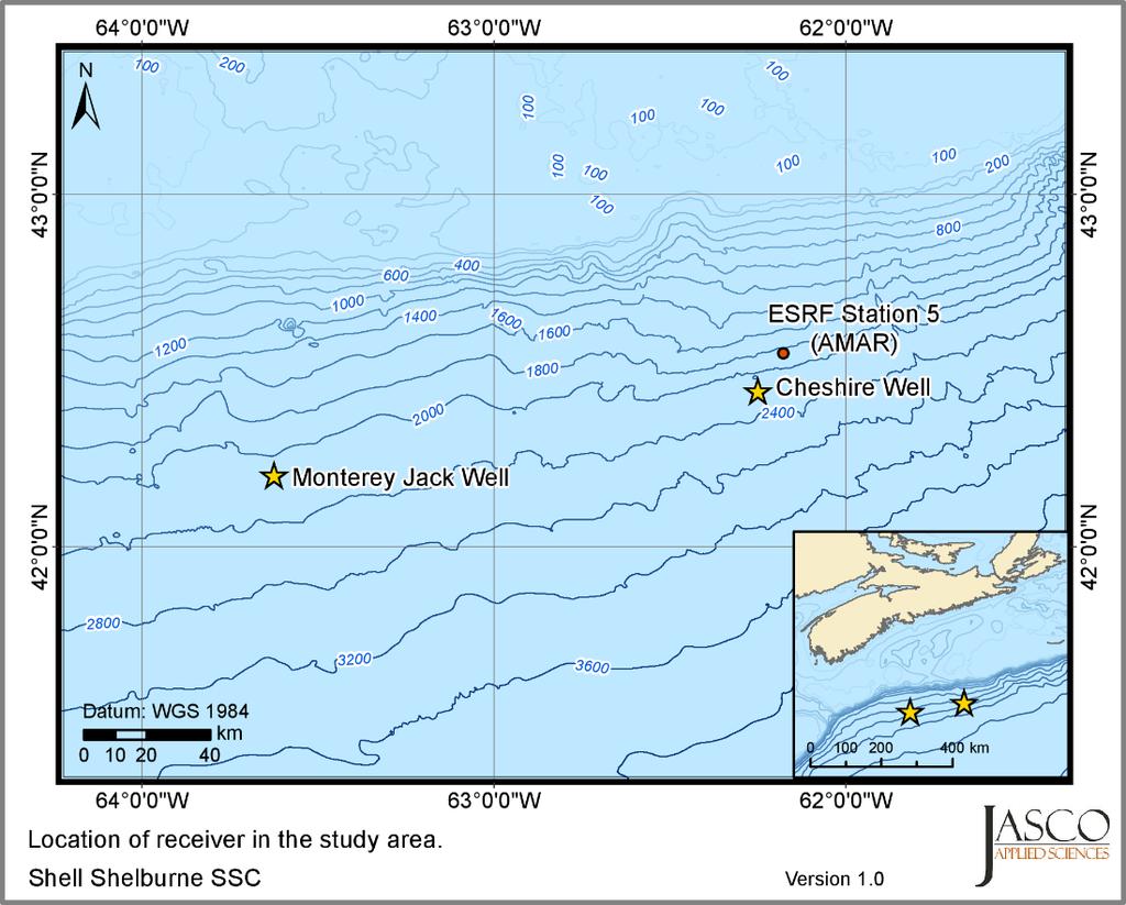 4.2. Cheshire Well As part of an unrelated project to study sounds on Canada s East Coast (Environmental Sciences Research Fund (ESRF); Delarue et al.