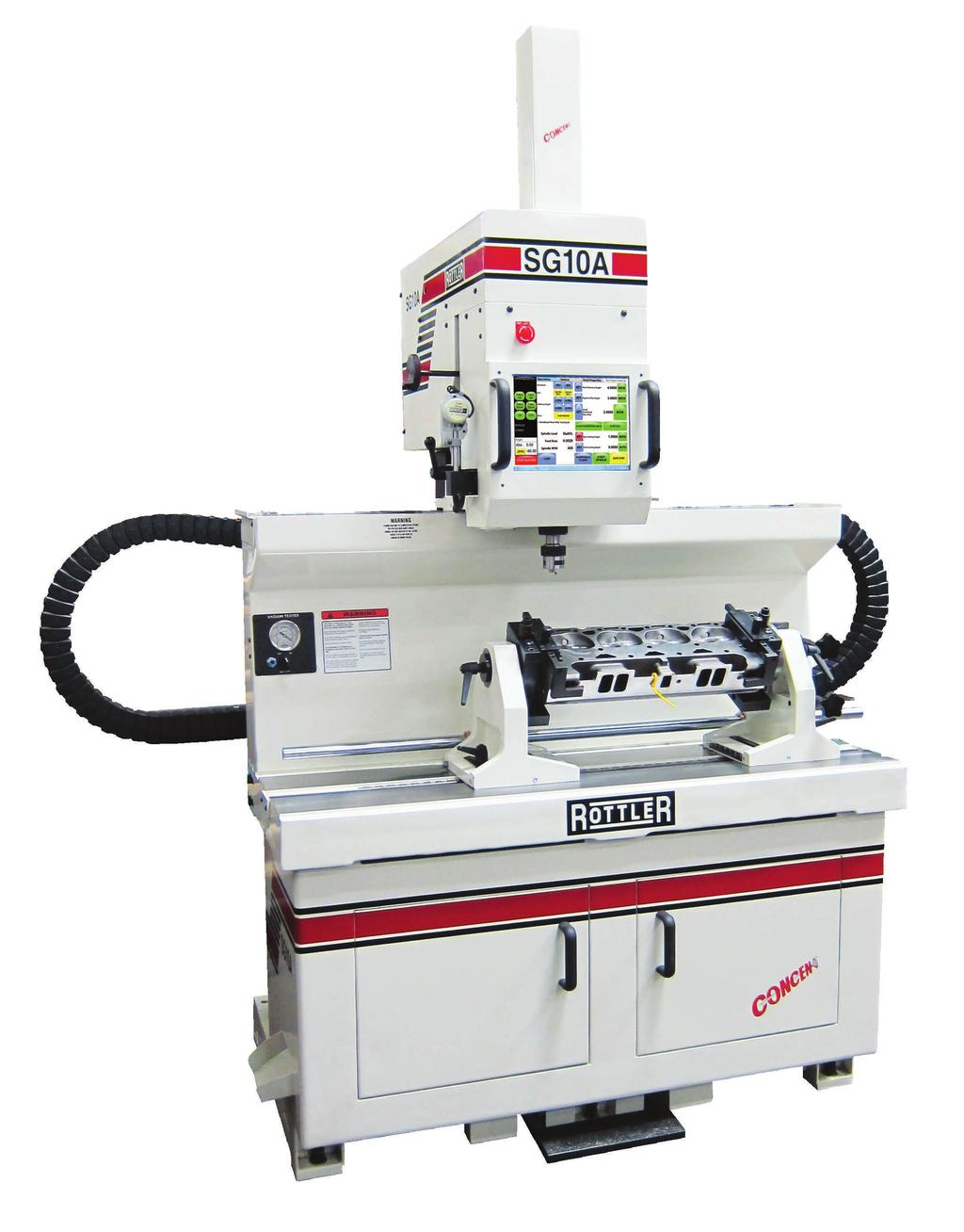 SG10A CYLINDER HEAD SEAT & GUIDE MACHINE Light Weight Work Head The SG10A has a light weight work head for fast and accurate centering for the minimum concentricity.