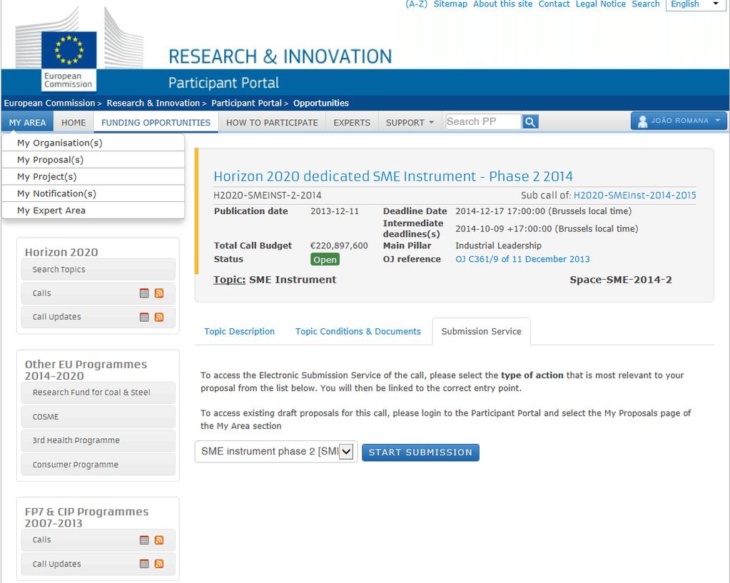 Horizon 2020 How to Submit a Proposal English is mandatory language for writing proposals and for