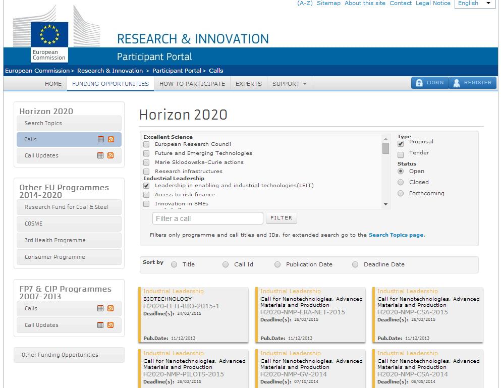 Horizon 2020 Participant s Portal - How