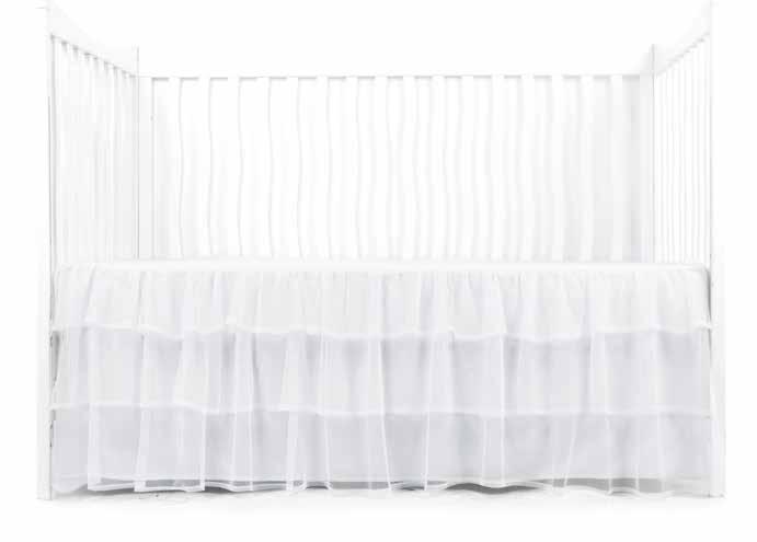 Triple Layer Bed Skirt - White Crib: 28x52x16 BDRBTL009