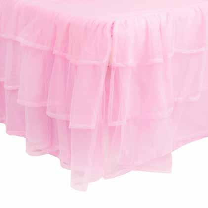 Full: 54x75x16 ADRFTL004 Triple Layer Bed Skirt - Pink
