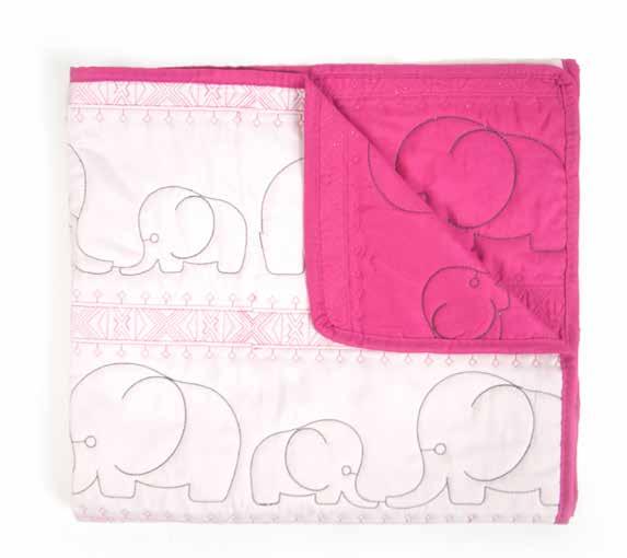 Quilted Elephant Pink 30 x 40
