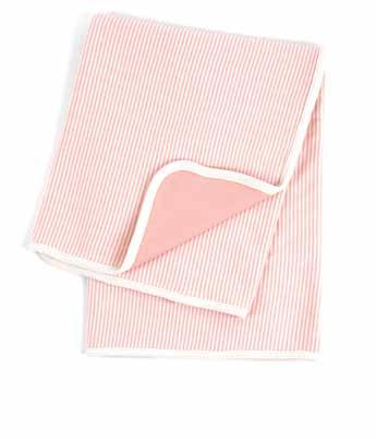 Pin Stripe/Solid Double Layer Knit Receiving Blanket - Coral BRBPIO030 Pin