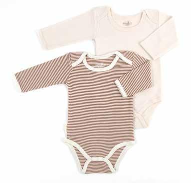 Cocoa + Natural 0-3, 3-6, 6-9 BSOPI(S) (M) (L) 029 S/2 Long Sleeve Onesie Grey +