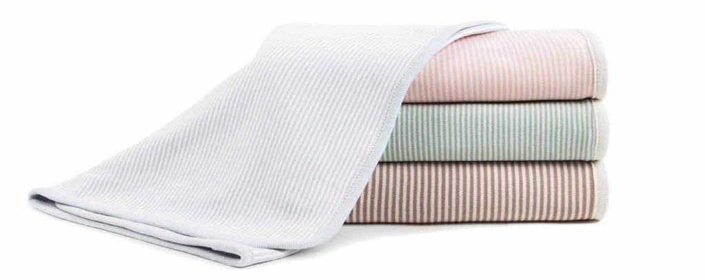 Stripe/Solid Double Layer Knit Receiving Blanket - Sage BRBPIO018 Pin