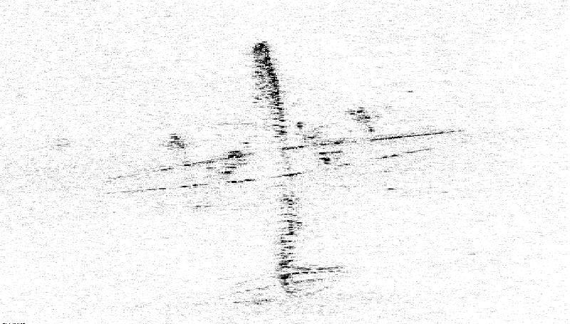 345 350 355 Ra nge (m) 360 365 370 360 365 370 375 380 385 390 395 400 405 Azimuth (m) Figure 7 SAS image of a sunken aircraft from a range of 350 m.