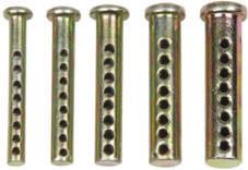 Clevis Pins Adjustable Bent Pins Cotter Pin Sets Kwic-Pak Multiple holes for multiple length applications. Extra length can be cut off if needed Yellow zinc-plated finish. Clamshell packed. Dia.