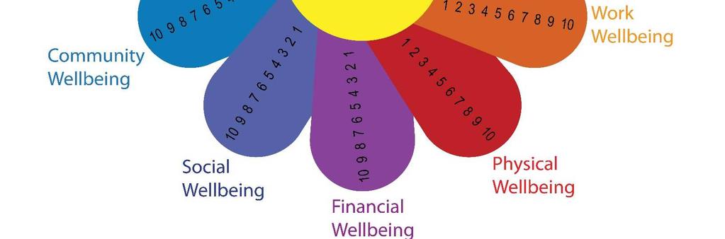 You can rate yourself on the different wellbeing petals below and also think about other sources of wellbeing that are important to you in the unlabelled petals: You may wish to rate your