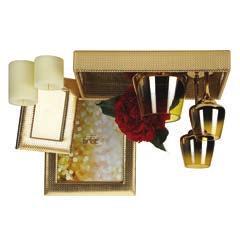 extravagant gold frames and trays hamper fragrant candle