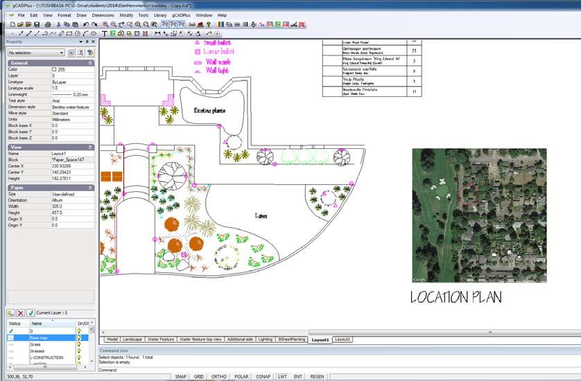 Location There is often a need to include a location plan as part of a set of CAD landscape drawings.